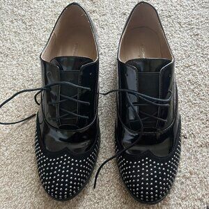 Bebe Sport Black Studded Oxford Heels Women's U.S. Size 8